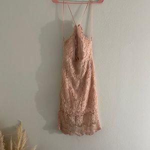 🔥GENTLY USED 🔥 Baby Pink Backless Lace Dress